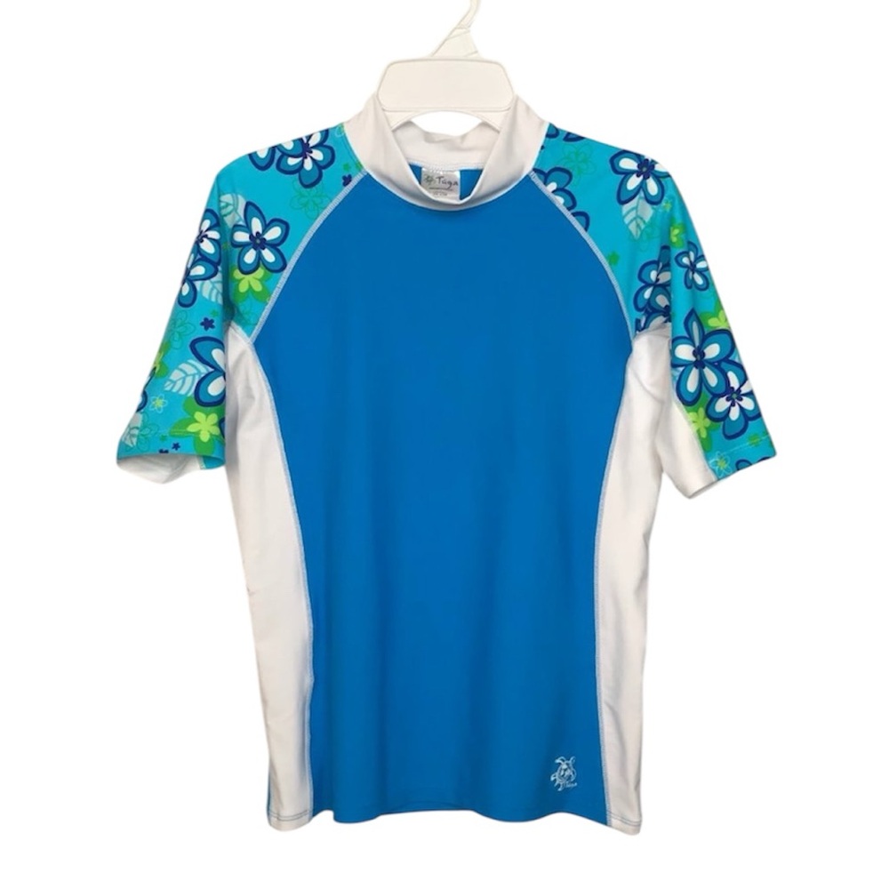 Tuga Kids Rash Guard Swim Top | Turquoise | 11/12